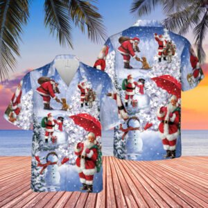 Christmas AOP Hawaiian Shirt – Canva Editable