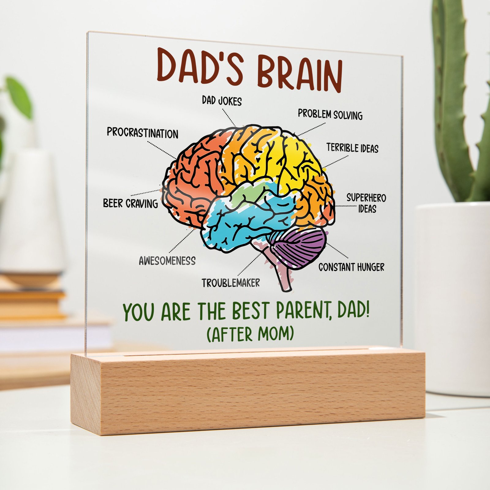 Father's day Square Acrylic Plaque Design With Editable Canva!