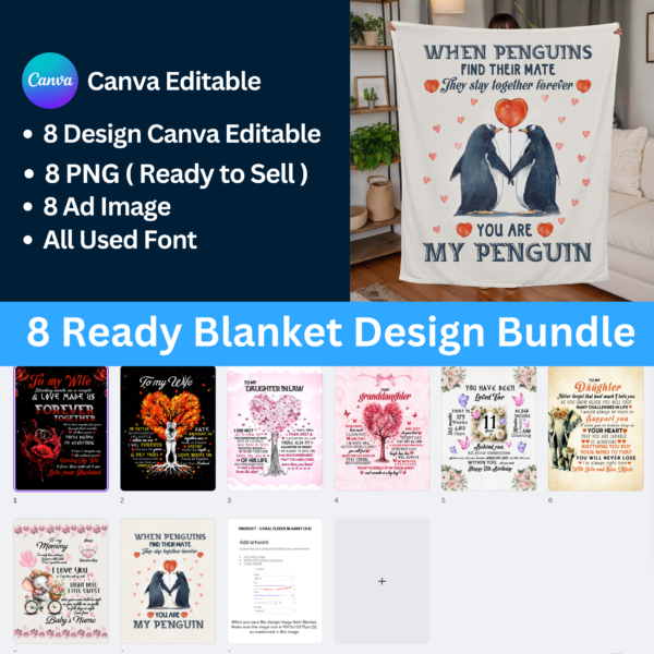 8 Valentine Blanket Designs With Canva Editable!