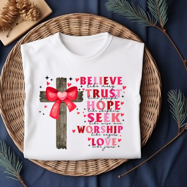 45 ShineOn Christmas Bella + Canvas 3001 Unisex T-Shirt Front Print Designs templates–Editable in Canva! - Image 45